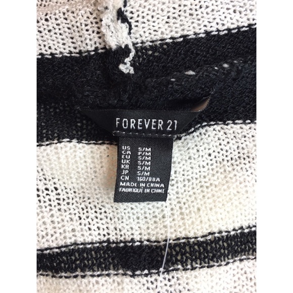 Forever 21 NEW S/M Black and Cream Cardigan - Picture 3 of 4